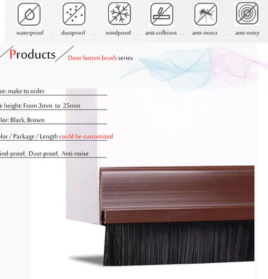 100% PP impermeabile a polvere impermeabile a insetti accessori porta finestra sigillo spazzola striscia strappatura meteo
